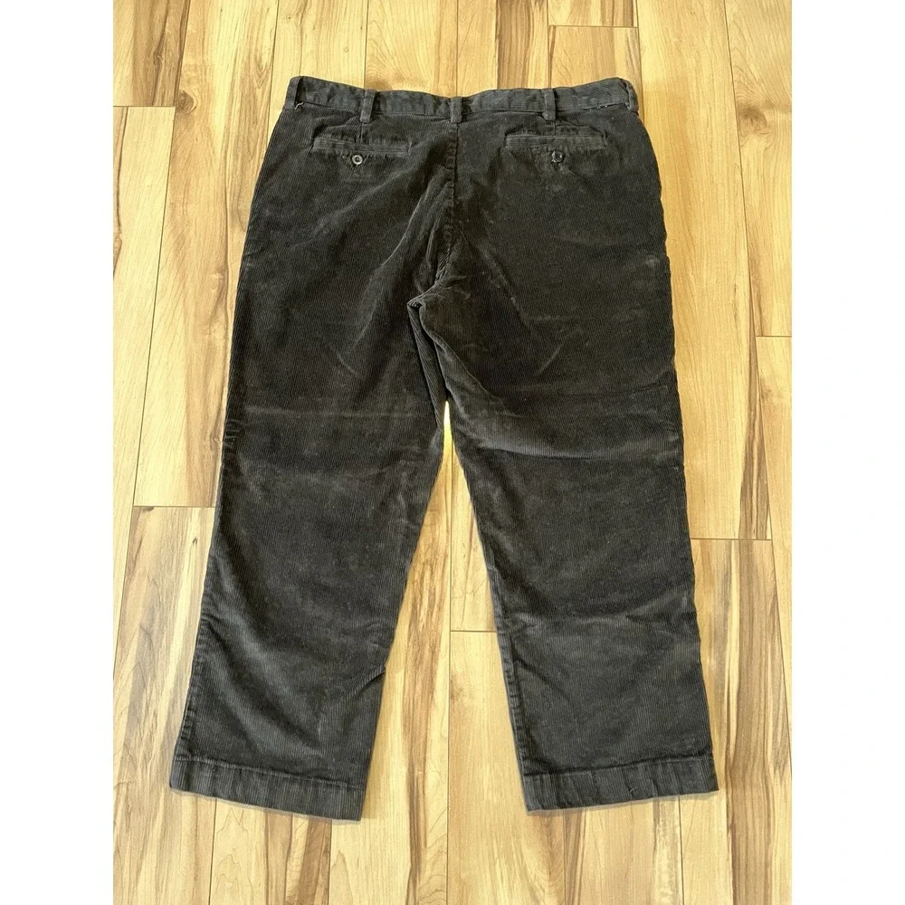 LL Bean Classic Fit Mens Size 40x29 Dk Brown Corduroy Pants Straight Mid Rise